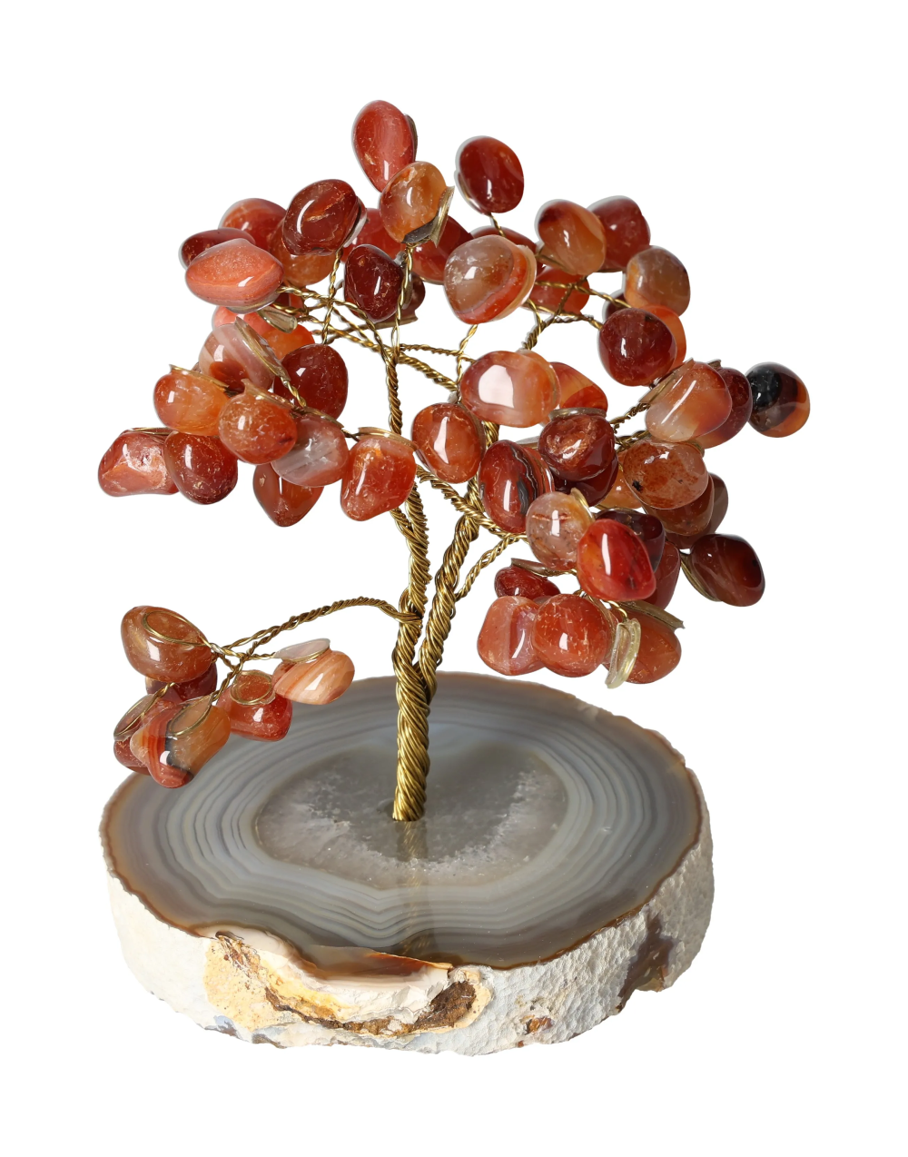 Cornelian Tree Wire Agate Base 15 cm 636094 with carnelian stones for energy and motivation