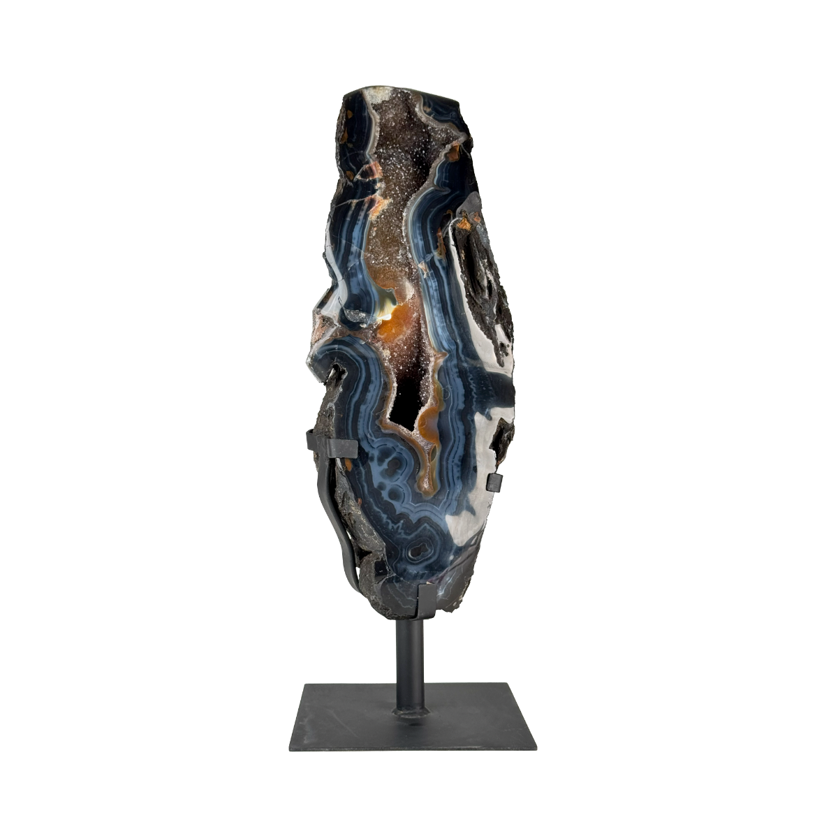 Semi Polished Agate On Metal Base
