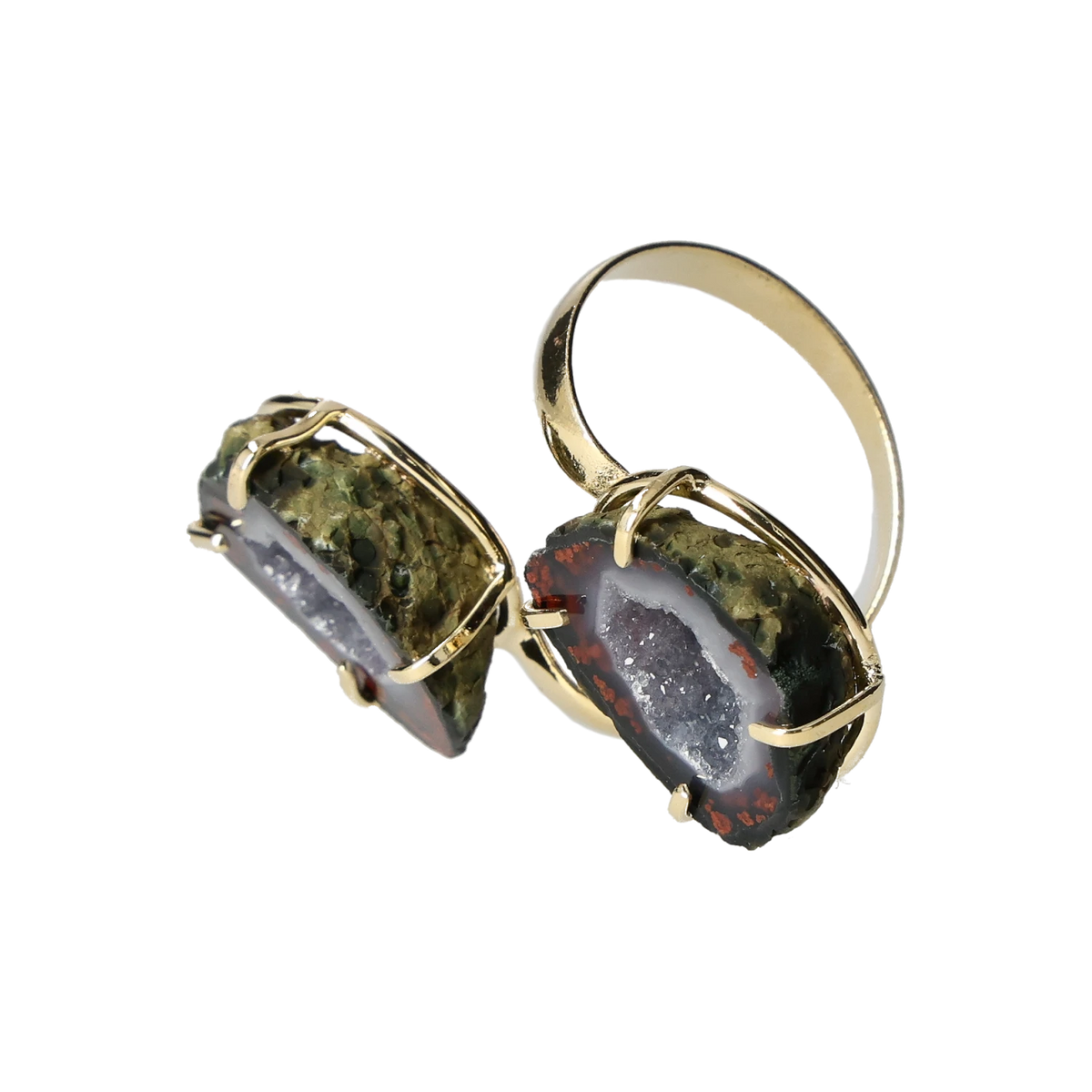 Agate Geode Ring Gold 40000177