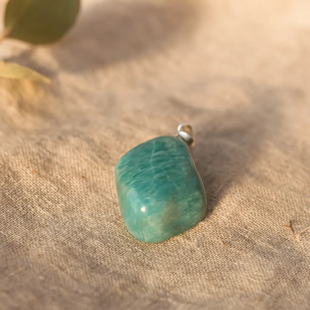 Amazonite AA Tumbled Pendant Sylvia Crystals Sp. z o.o.