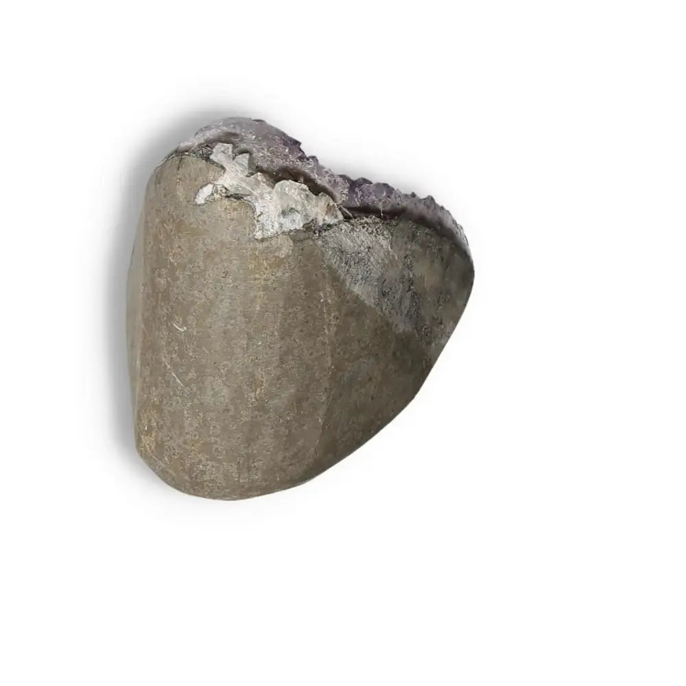 Amethyst Cut Base Geode by Sylvia Crystals, showcasing natural beauty and calming properties for stress and energy enhancement.