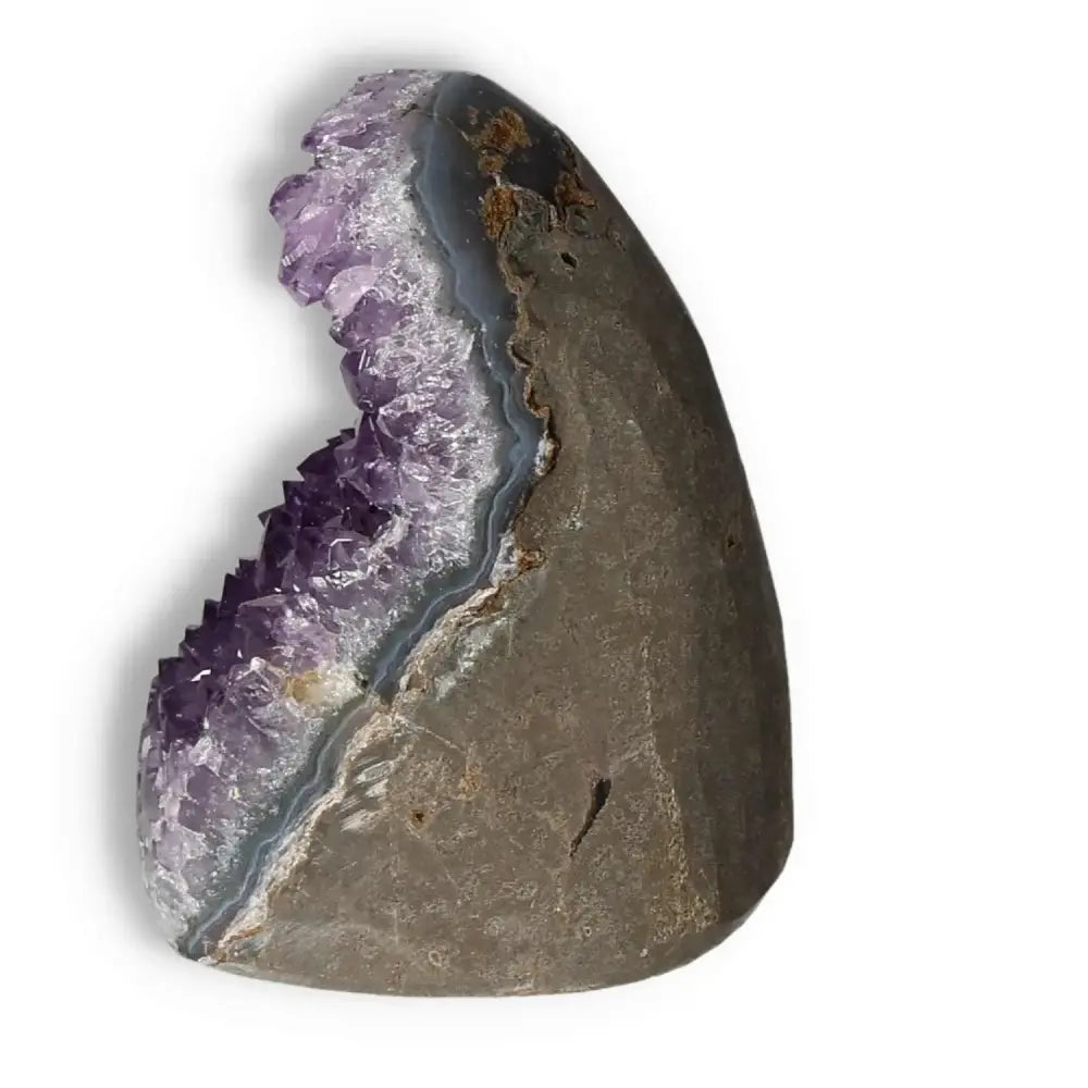 Premium Amethyst Cut Base Geode with vibrant violet hues from Sylvia Crystals, showcasing natural elegance and spiritual beauty.