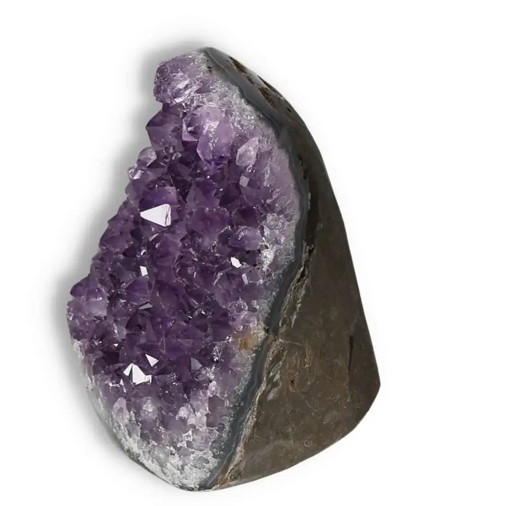Amethyst Cut Base Geode from Sylvia Crystals, showcasing vibrant violet hues and natural elegance for beauty and spiritual connection.