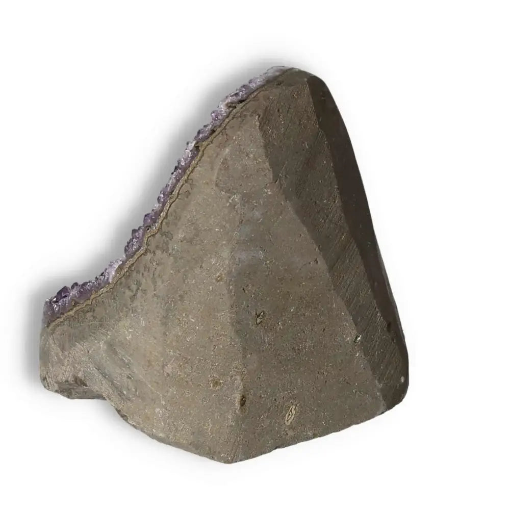 Amethyst Cut Base Geode from Sylvia Crystals collection, showcasing purple hues for luxury decor and spiritual enhancement.