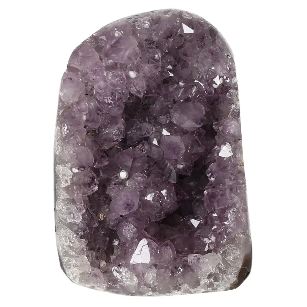 Amethyst Cut Base Geode by Sylvia Crystals, enhances concentration and reduces stress, luxury crystal decor.