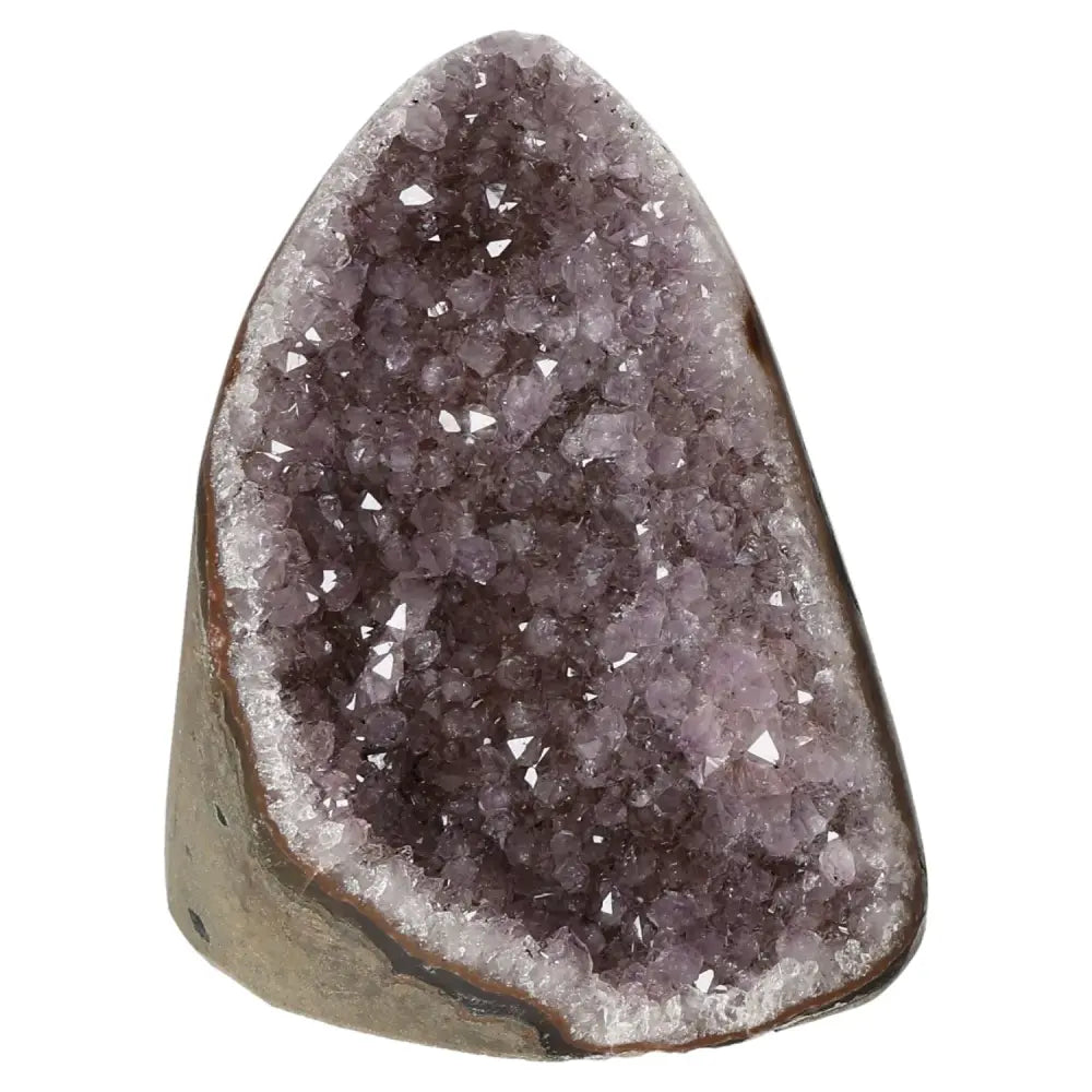 Amethyst Cut Base Geode with vibrant purple hues from Sylvia Crystals, enhancing tranquility and well-being in any space.