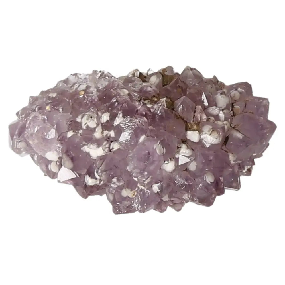 Amethyst Druze by Sylvia Crystals featuring violet hues, known for stress reduction and emotional balance.