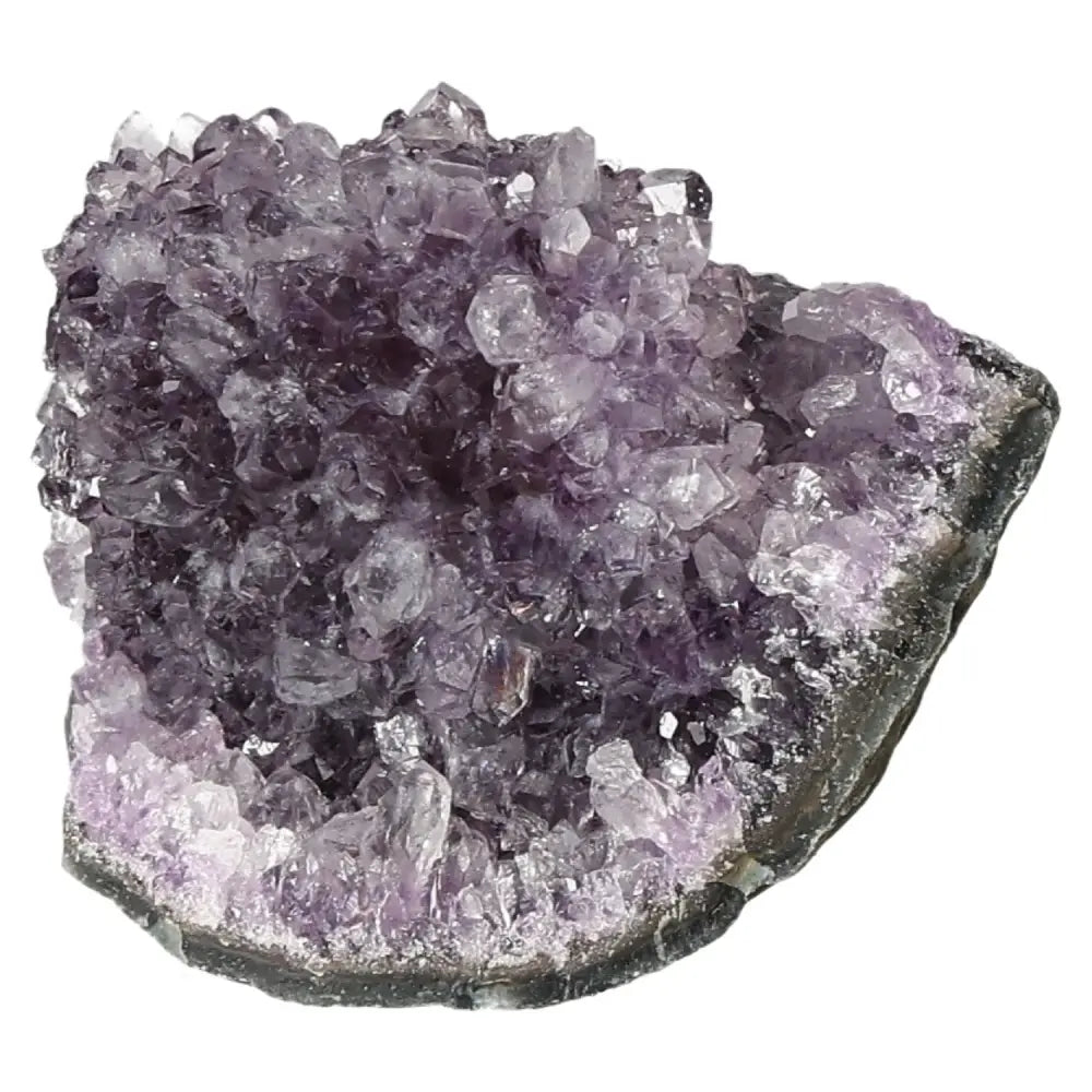 Amethyst Druze from Sylvia Crystals, known for reducing stress, boosting energy, enhancing concentration, and bringing emotional stability.