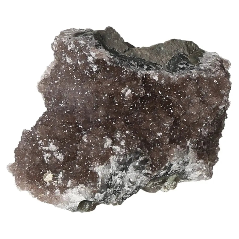 Amethyst Druze crystal from Sylvia Crystals, showcasing luxurious and spiritual qualities for stress relief and concentration enhancement.