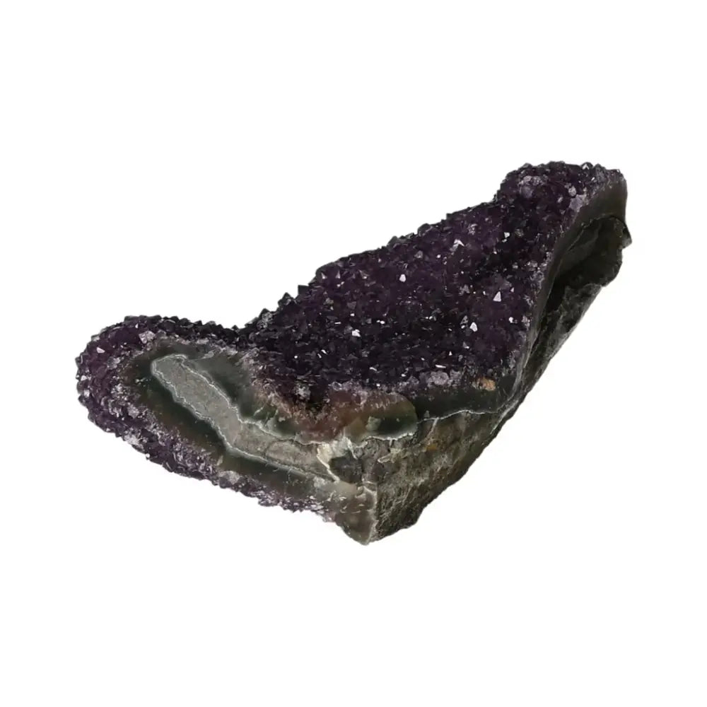 Amethyst Druze from Sylvia Crystals, showcasing deep purple crystals, ideal for stress reduction and energy enhancement.