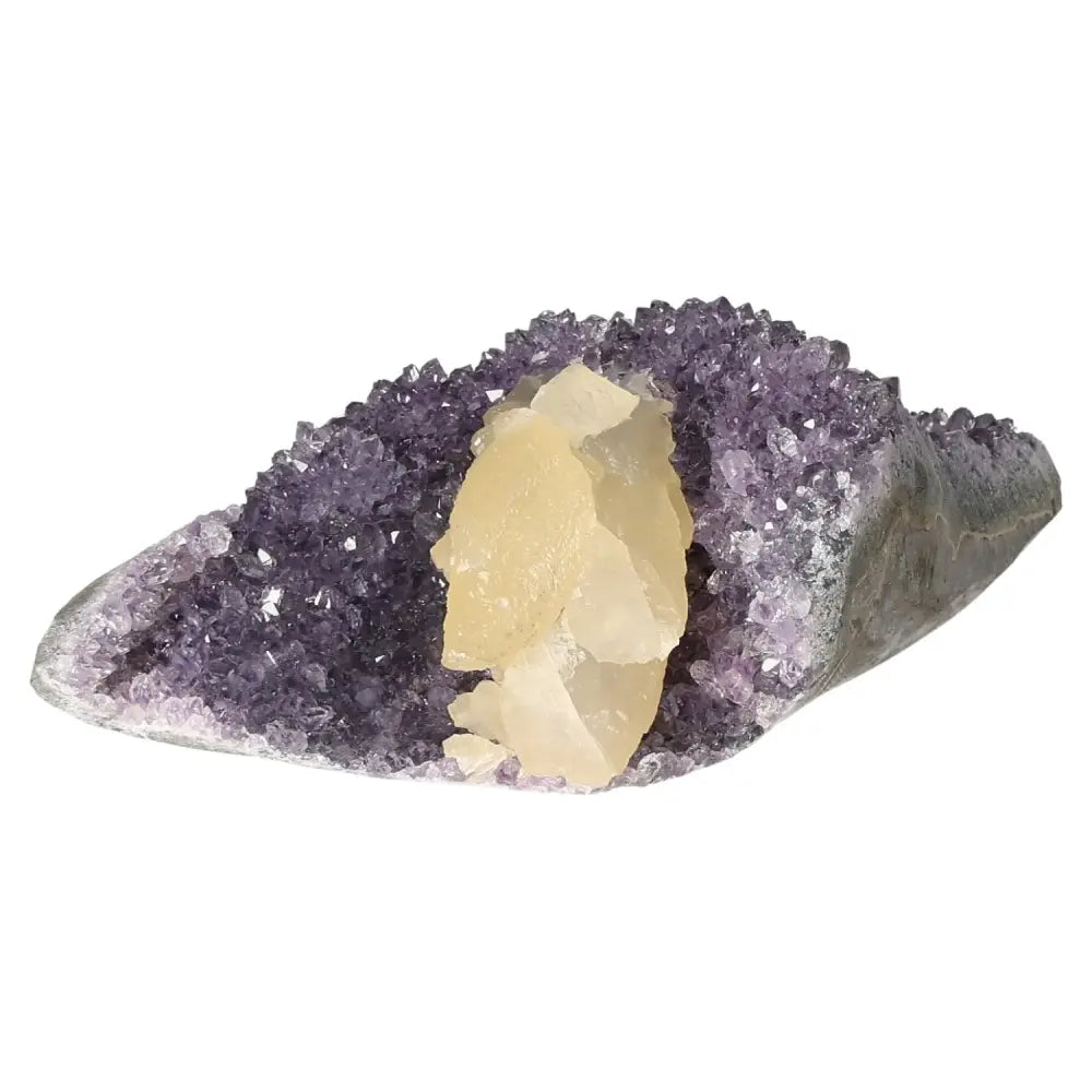 Amethyst Druze crystal with shimmering purple hues, represented by Sylvia Crystals for stress reduction and emotional clarity.