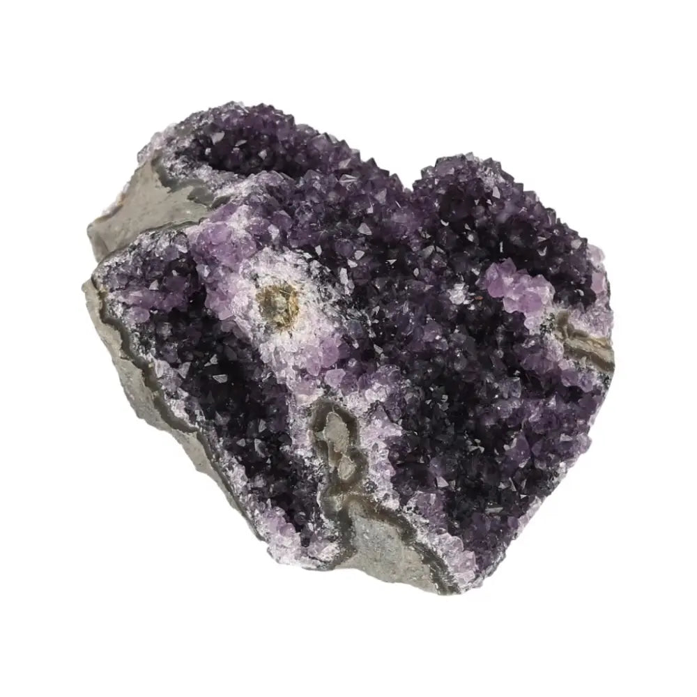 Amethyst Druze crystal from Sylvia Crystals, showcasing deep purple hues and premium quality for stress reduction and luxury.