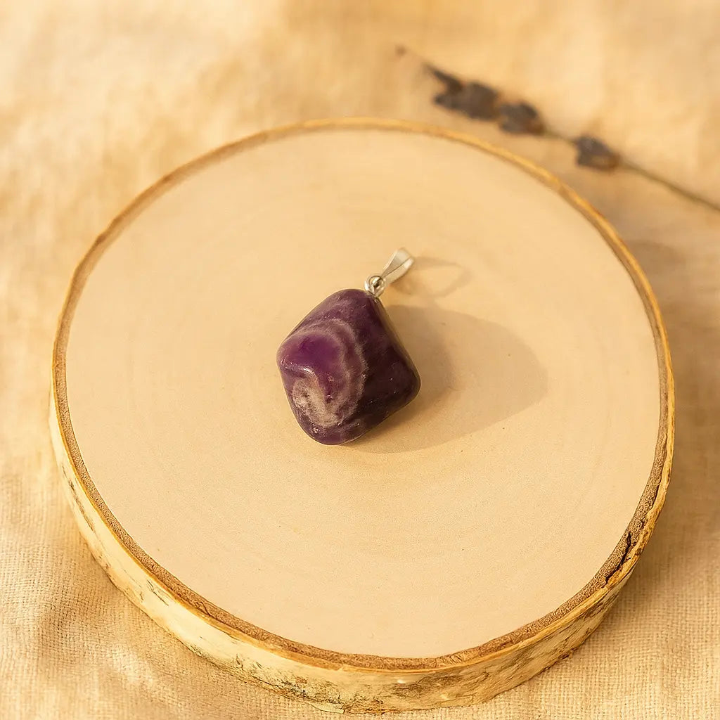Amethyst Zebra Tumbled Pendant Sylvia Crystals Sp. z o.o.