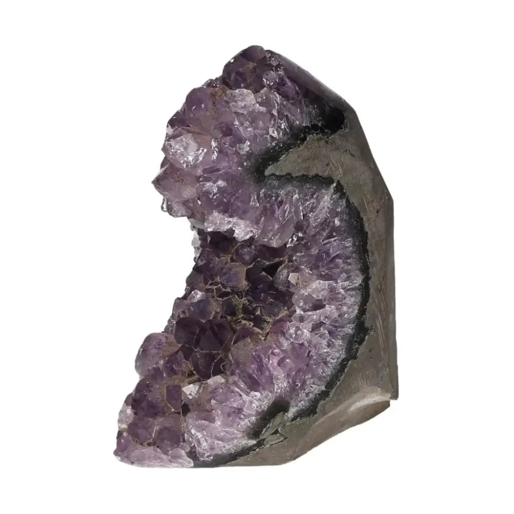Amethyst cut base geode from Sylvia Crystals, showcasing natural beauty and calming energy in a premium, handpicked crystal.