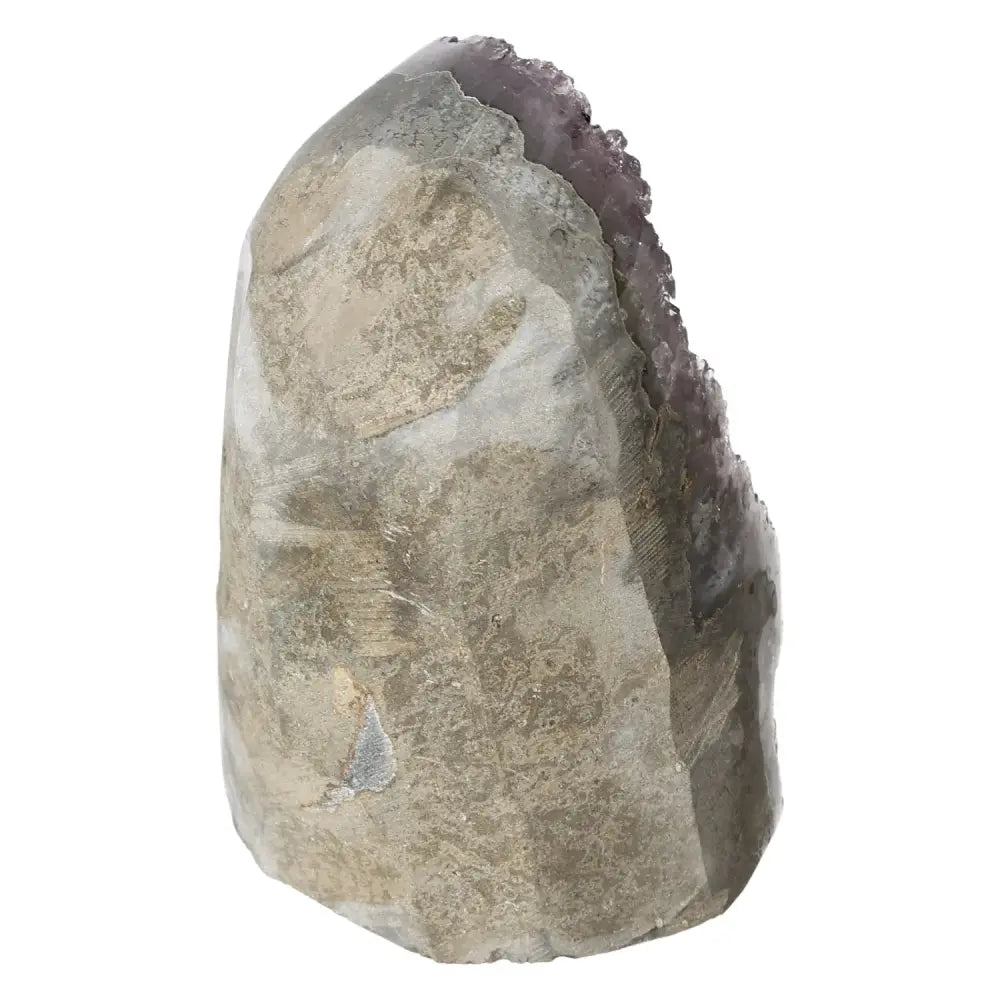Amethyst cut base geode from Sylvia Crystals, showcasing natural elegance and harmony, ideal for stress reduction and positive energy.