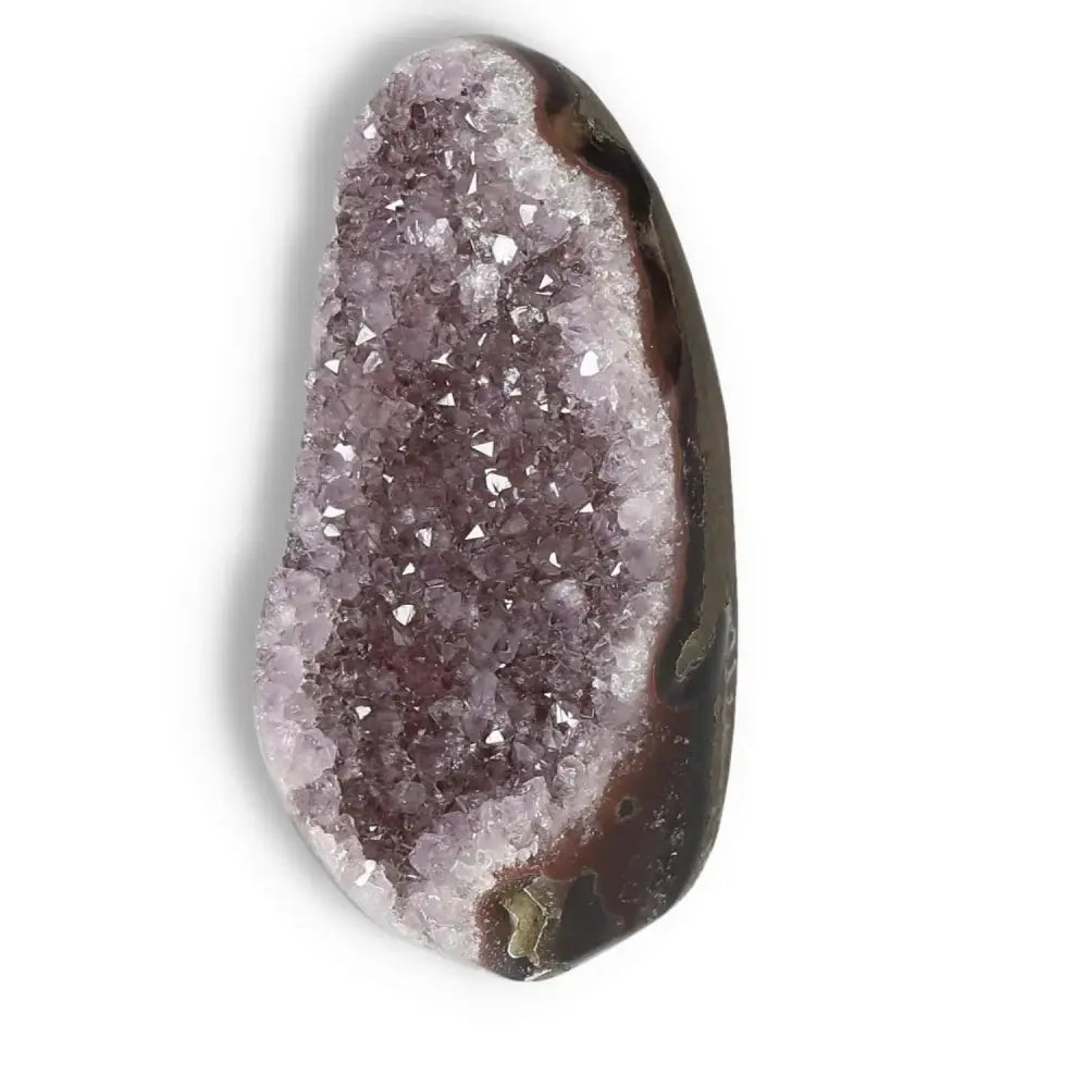 Amethyst cut base geode from Sylvia Crystals, handpicked for luxury and sophistication, ideal for reducing stress and enhancing focus.