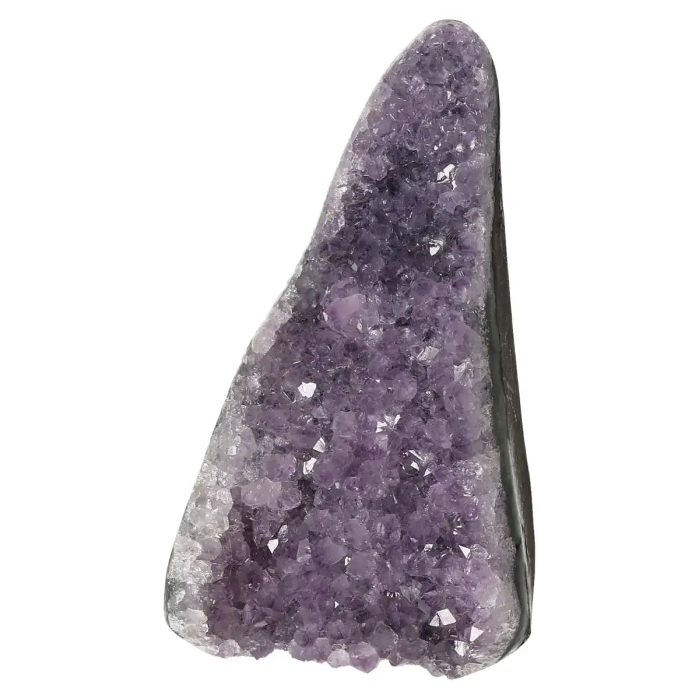 Premium Amethyst geode from Sylvia Crystals, handpicked for luxury and spirituality, known to alleviate stress and enhance emotional balance.