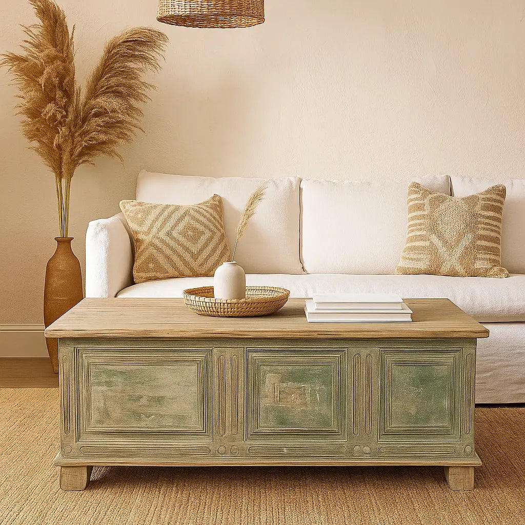 Antique Treasure Chest with Legs Sylvia Crystals Sp. z o.o.