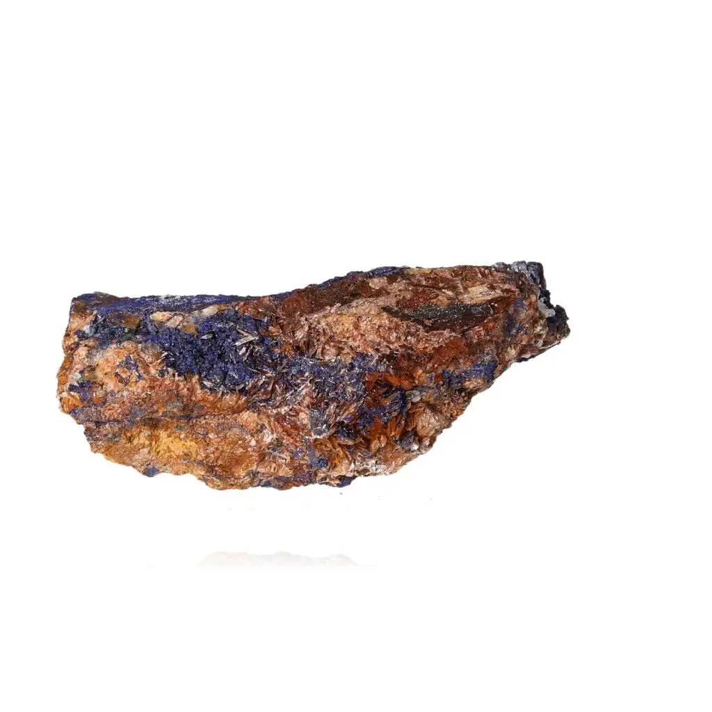 Azurite mineral specimen showcasing deep blue hues with copper accents, perfect for collectors and seekers of mental clarity.