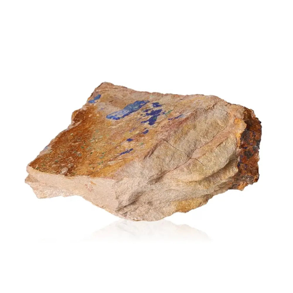 Azurite mineral rock showcasing deep blue patterns, known for enhancing mental clarity and aiding self-awareness, perfect for collectors.