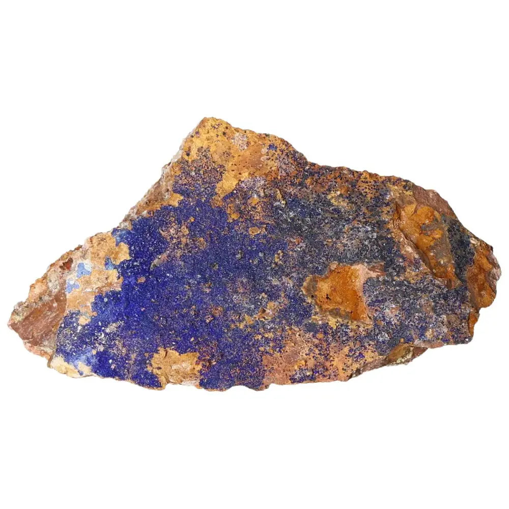 Azurite mineral specimen with deep blue hues and copper patterns, ideal for mental clarity and personal growth, perfect for collectors.