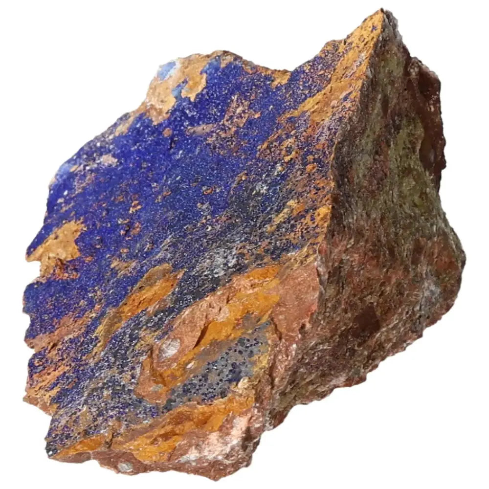 Azurite mineral showcasing its deep blue hues and copper patterns, ideal for mental clarity and personal growth enthusiasts.