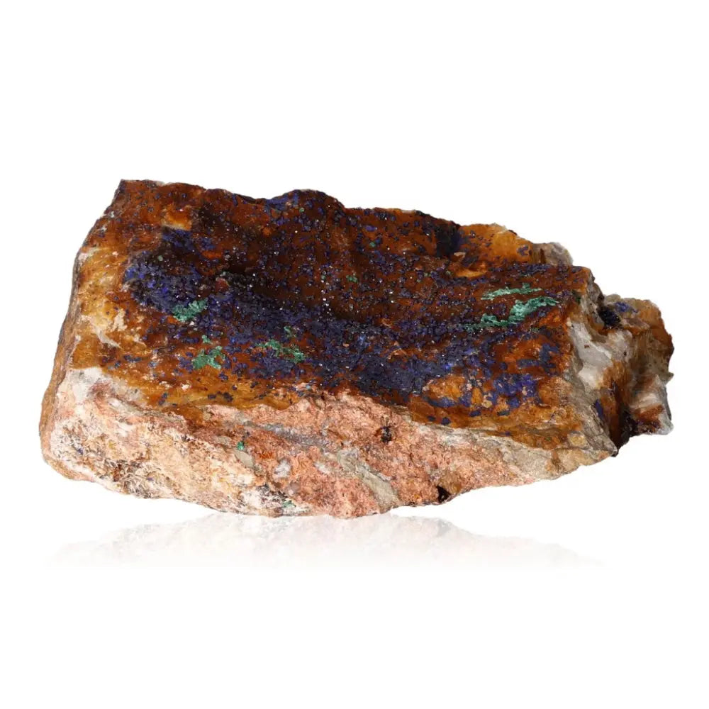 Azurite druzy stone with rich deep blue hues, showcasing natural copper carbonate mineral formations enhancing intuition and insight.
