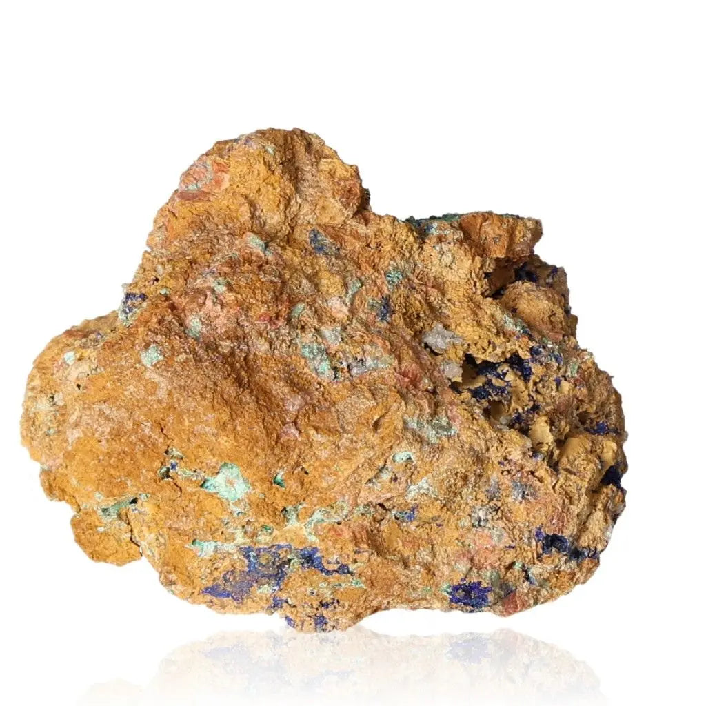 Azurite druzy stone with deep blue accents showcasing natural texture and vibrant color, ideal for enhancing spiritual insight.