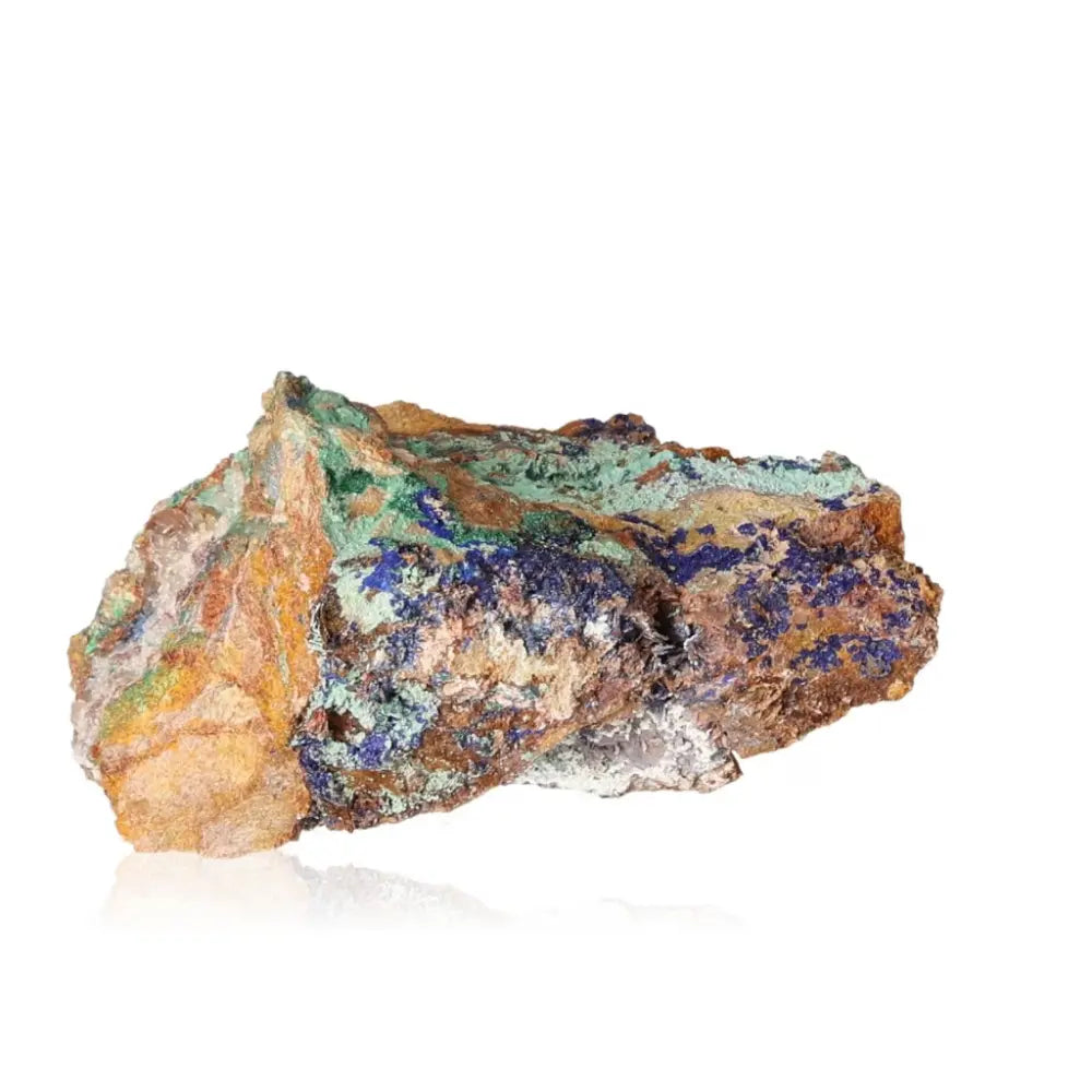 Azurite with Malachite mineral specimen, featuring vibrant blue hues and intricate patterns, enhancing mental clarity and focus.