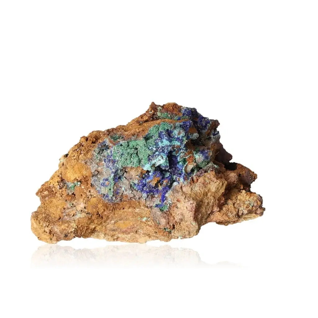 Azurite with Malachite gemstone showcasing deep blue and vivid green hues, perfect for enhancing mental clarity and focus.