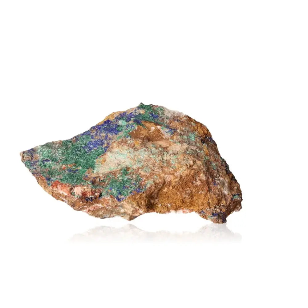 Azurite with Malachite mineral showcasing deep blue and green hues, promoting mental clarity and personal transformation.