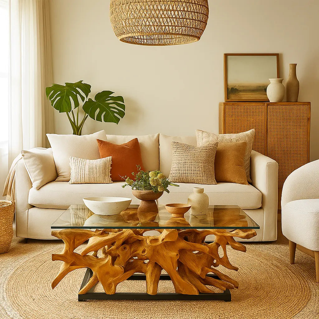 Balinese Teak Wood with Mobile Stand Sylvia Crystals Sp. z o.o.