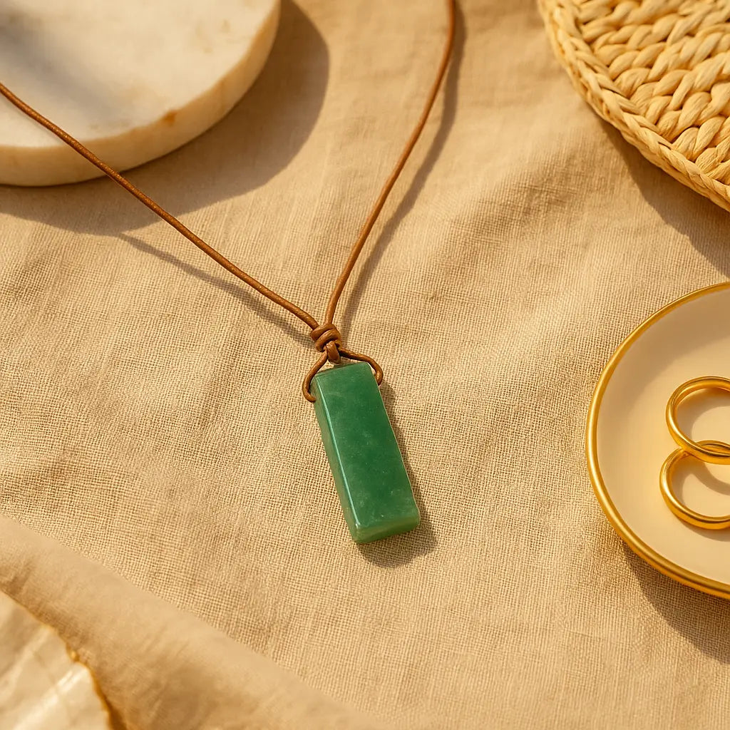 Boho Necklace Green Aventurine Sylvia Crystals Sp. z o.o.