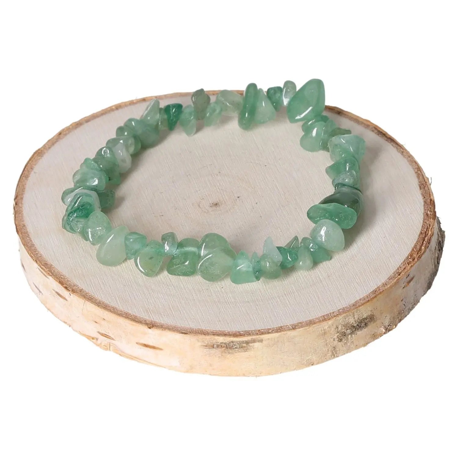 Elegant bracelet crafted from genuine Aventurine chips, known for their soothing green hue and energy-enhancing properties.