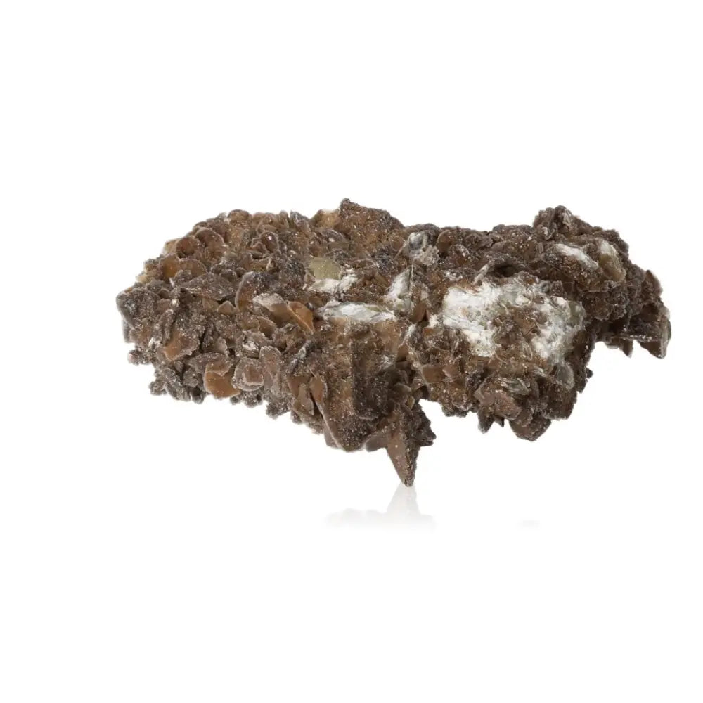 Brown calcite crystal from Sylvia Crystals, promoting confidence and motivation, essential for self-discovery and spiritual growth.