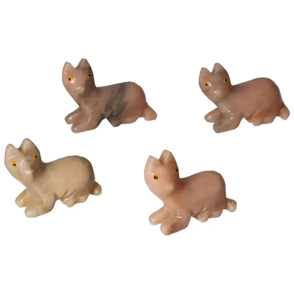 Carved Dolomite Cat figurines reflecting tranquility and elegance from Sylvia Crystals for emotional stability and luxury decor.