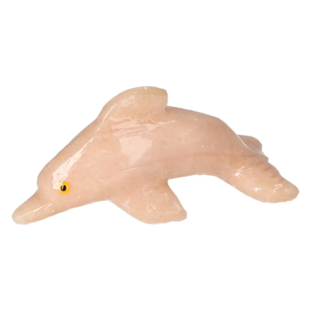 Carved Dolomite Dolphin figurine featuring smooth craftsmanship, promoting emotional tranquility and calming intense emotions.
