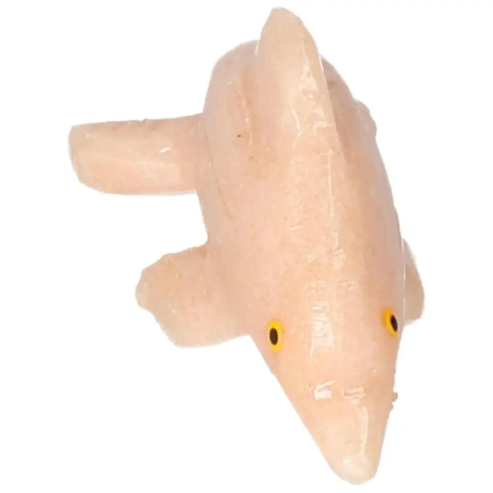 Carved Dolomite Dolphin figurine from Sylvia Crystals, crafted for decor and emotional tranquility, featuring high-grade dolomite.
