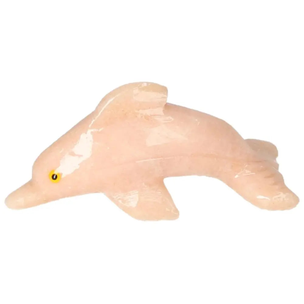 Carved Dolomite Dolphin figurine by Sylvia Crystals, designed for decor and emotional tranquility.