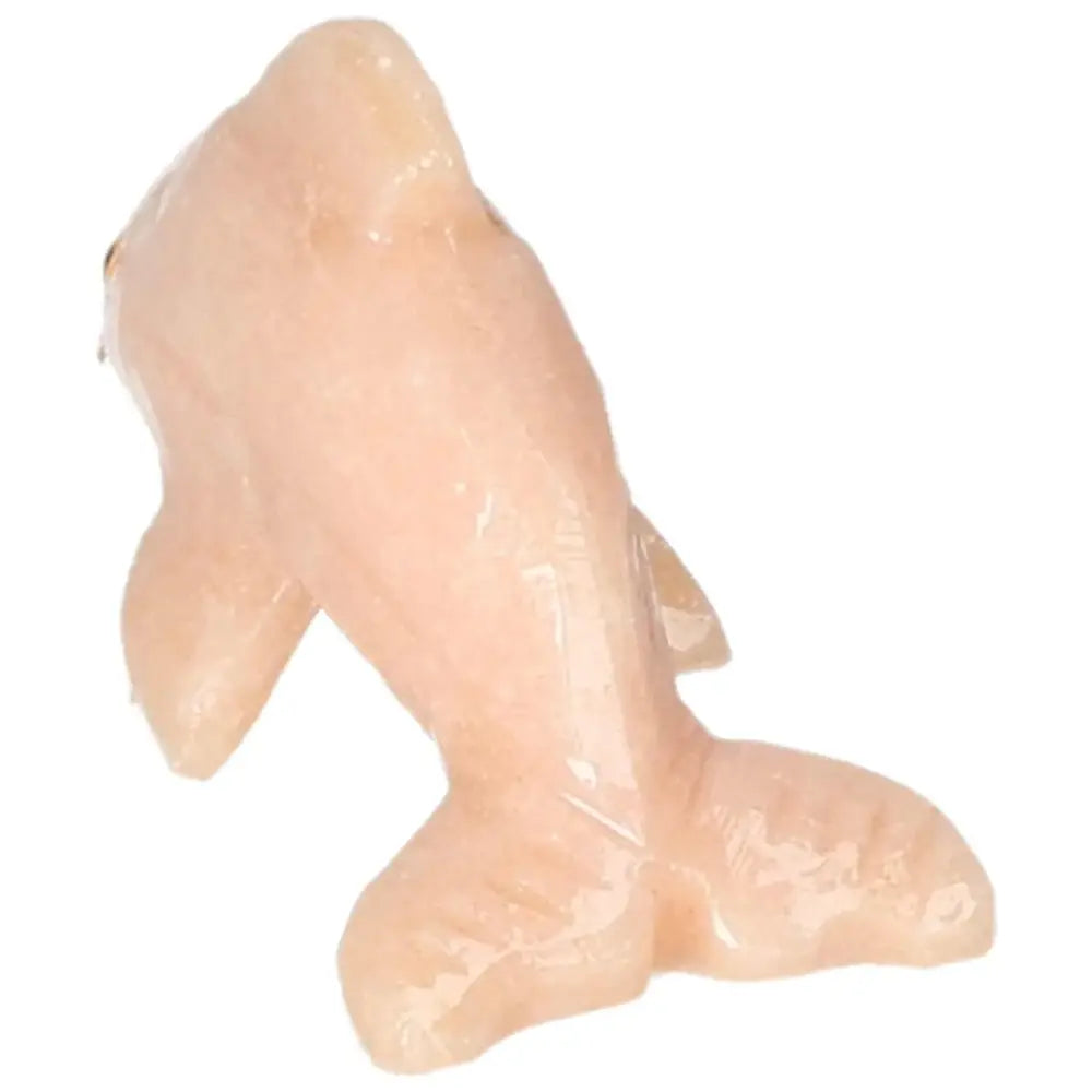 Carved Dolomite Dolphin figurine, expertly crafted to enhance decor and promote emotional tranquility, made from high-grade dolomite.