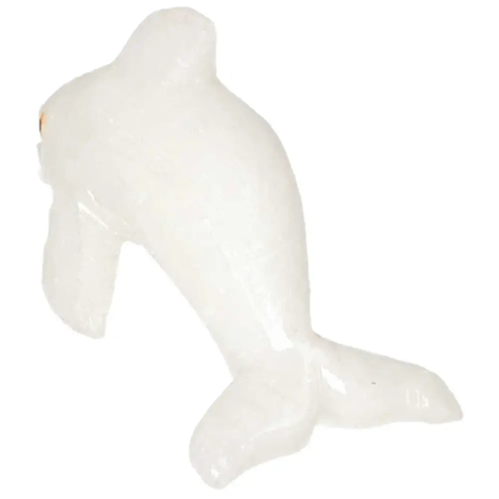 Handcrafted Carved Dolomite Dolphin sculpture for home decor, offering emotional stability and luxury; Sylvia Crystals product.