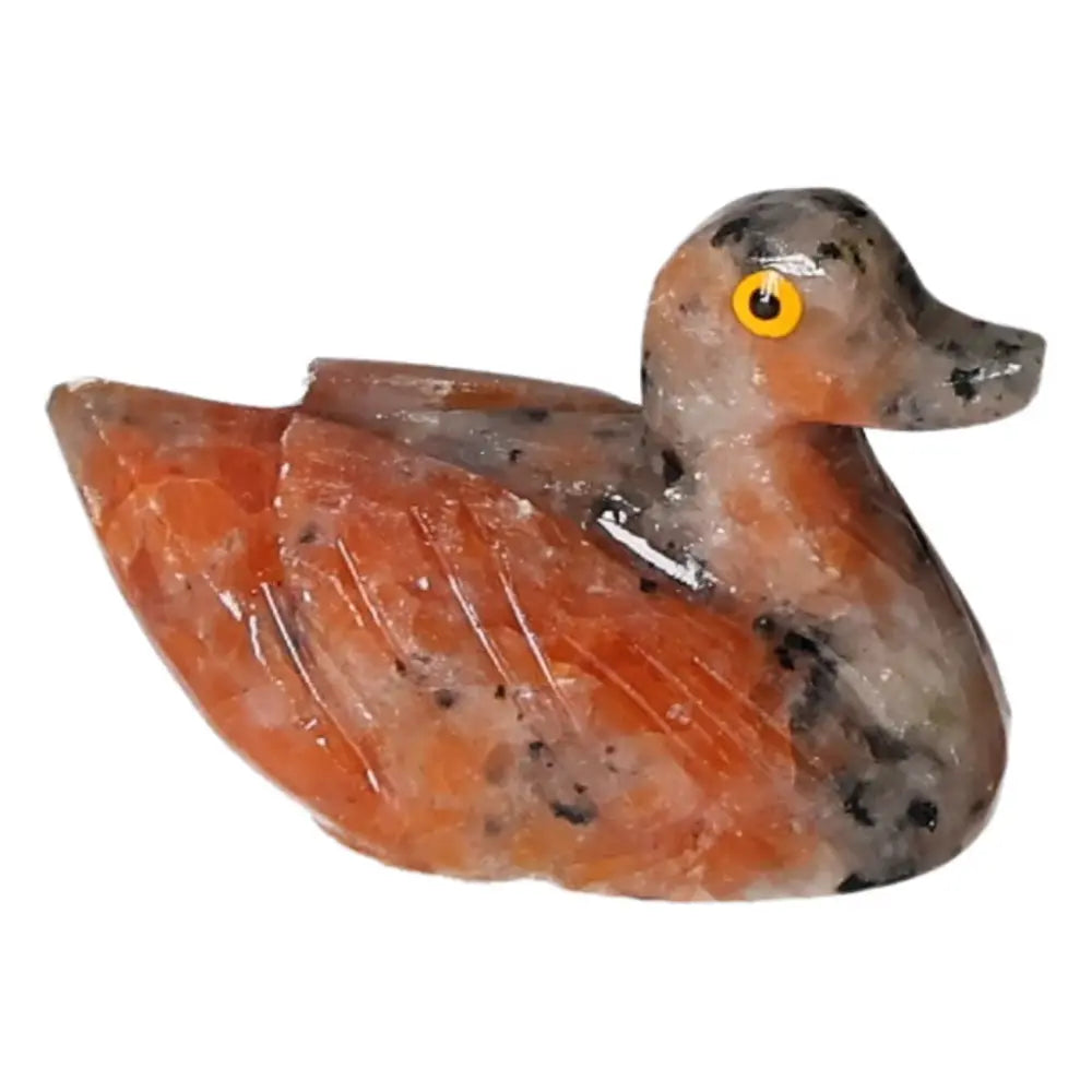 Elegant Carved Dolomite Duck by Sylvia Crystals, offering emotional benefits with its high-quality, calming design.