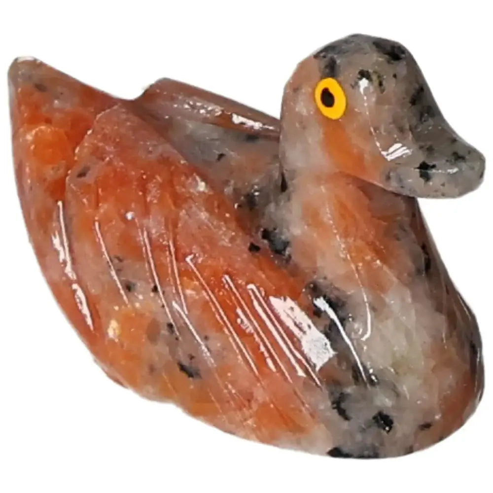 Carved Dolomite Duck by Sylvia Crystals, handcrafted for emotional balance and tranquility, featuring premium dolomite stone.