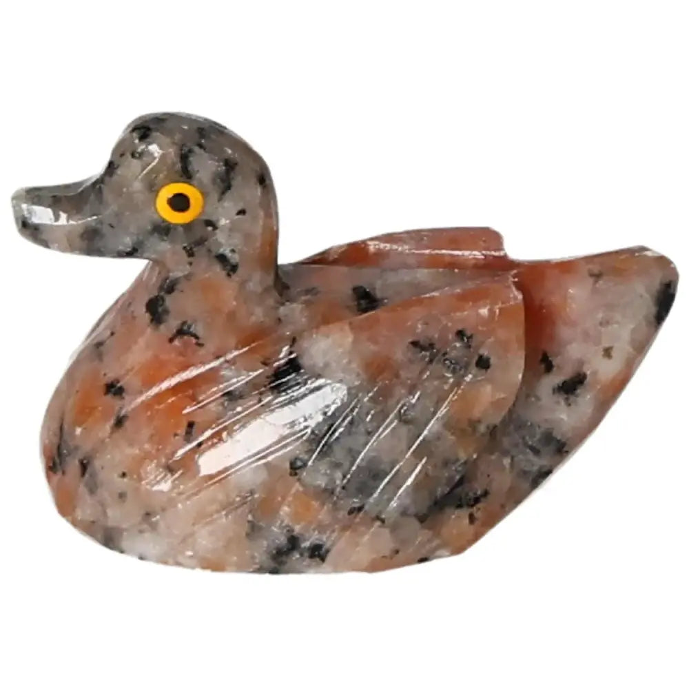 Carved Dolomite Duck by Sylvia Crystals, a decorative piece promoting harmony and calm, made from high-quality dolomite.
