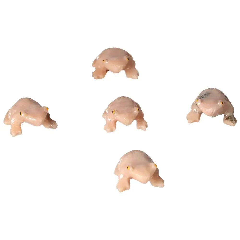 Carved Dolomite Frog ornaments symbolizing transformation and renewal, ideal for emotional balance and new beginnings.