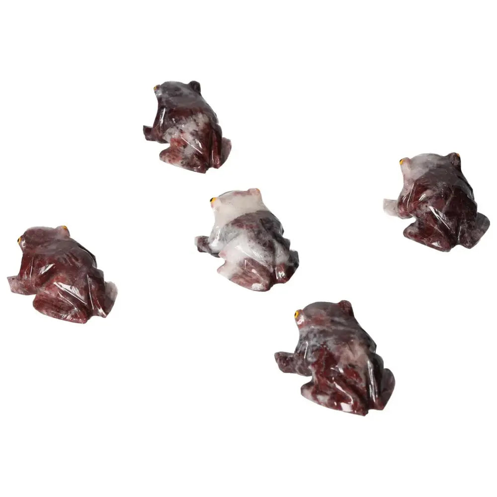 Carved magnesite frog ornaments, Sylvia Crystals, handpicked spiritual decor, luxury conscious living, calming properties