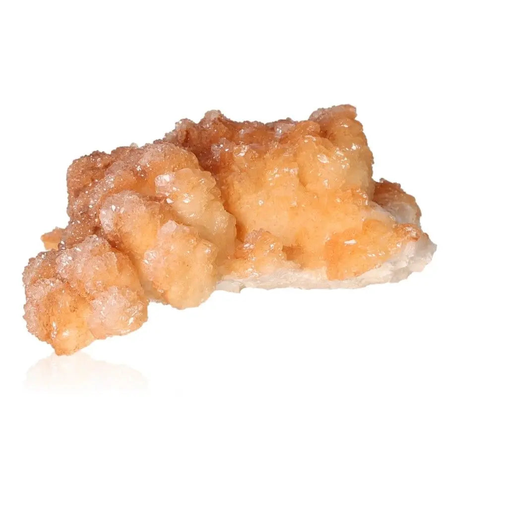 Cave Calcite Stalactite Cluster showcasing natural mineral formations with intricate shapes and layered textures on a white background.