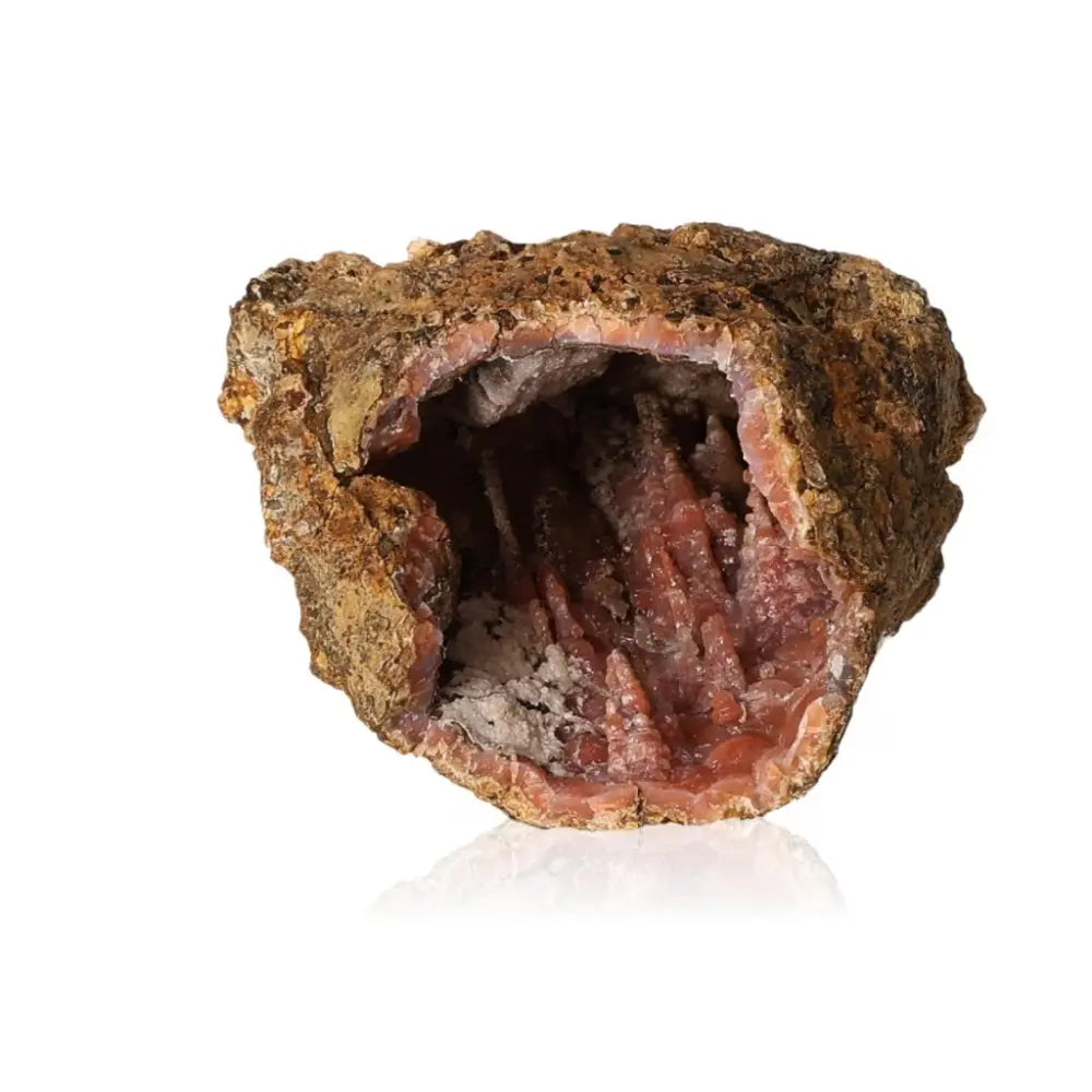 Chalcedony Stalactite with intricate layers and ethereal hues from Sylvia Crystals, showcasing natural beauty and conscious luxury.