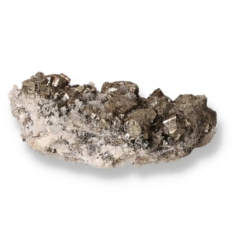 Chalcopyrite with Quartz crystal promoting harmony and spiritual enlightenment, ideal for personal growth and peace.