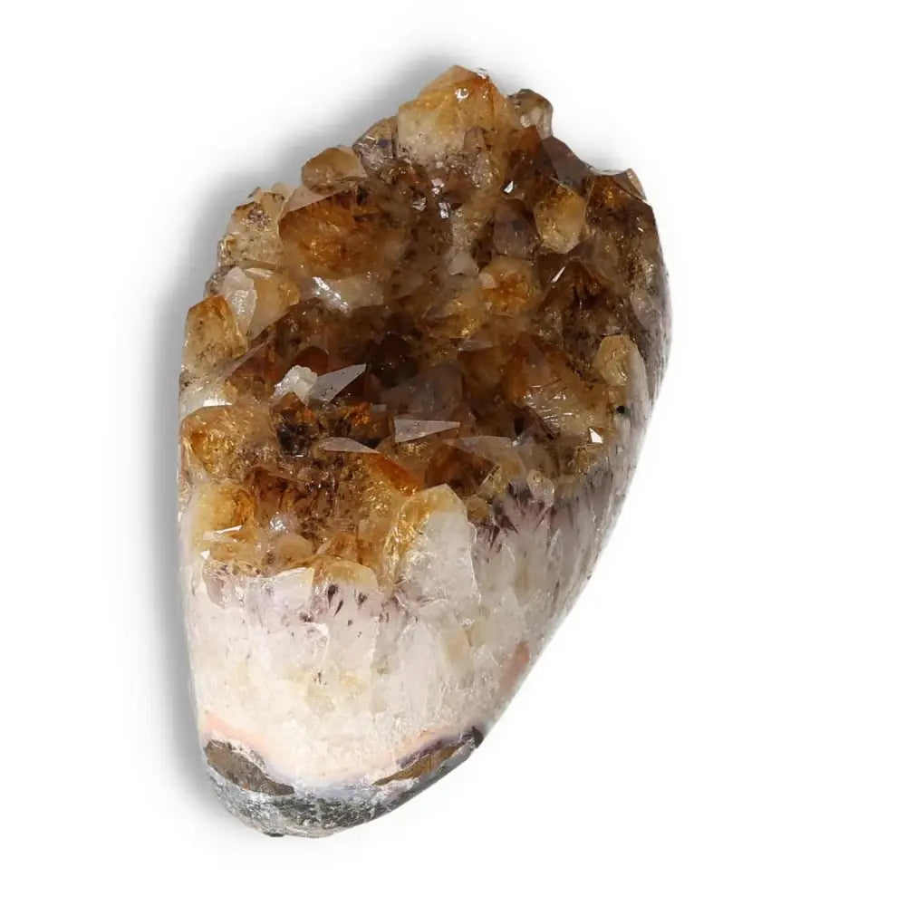 Citrine Druze crystal enhancing motivation and positivity, perfect for inspiring new ventures, from Sylvia Crystals.